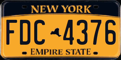 NY license plate FDC4376