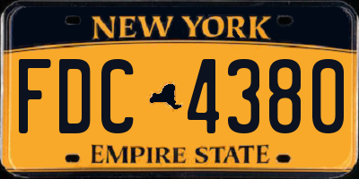 NY license plate FDC4380