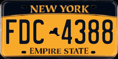 NY license plate FDC4388