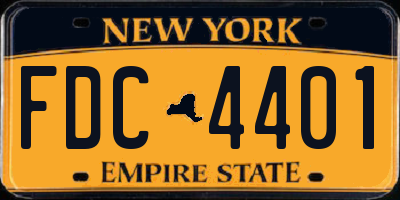 NY license plate FDC4401