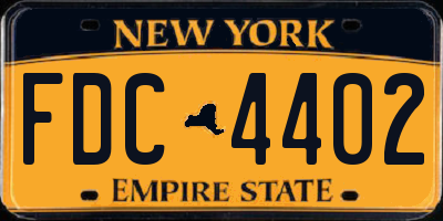 NY license plate FDC4402