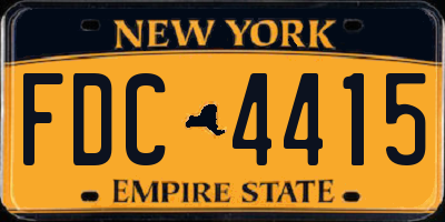 NY license plate FDC4415