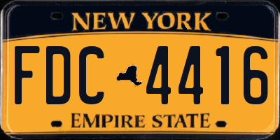 NY license plate FDC4416