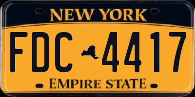 NY license plate FDC4417