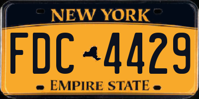 NY license plate FDC4429