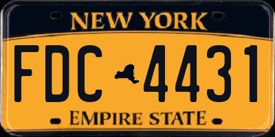 NY license plate FDC4431