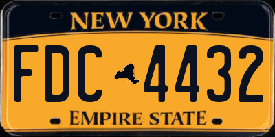 NY license plate FDC4432