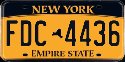NY license plate FDC4436