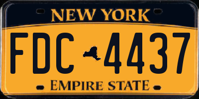 NY license plate FDC4437