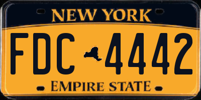 NY license plate FDC4442
