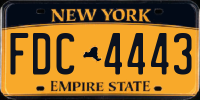 NY license plate FDC4443