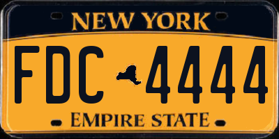 NY license plate FDC4444