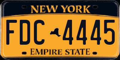 NY license plate FDC4445