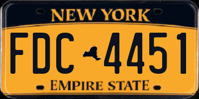 NY license plate FDC4451