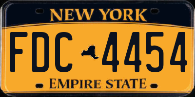 NY license plate FDC4454