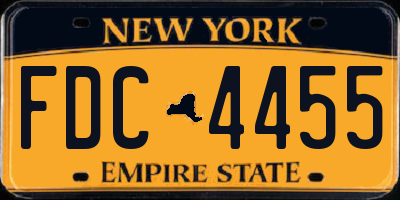 NY license plate FDC4455