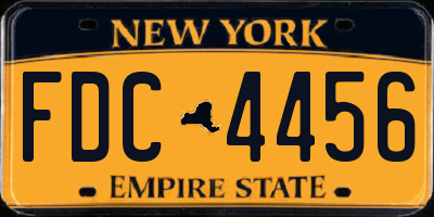 NY license plate FDC4456