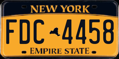 NY license plate FDC4458