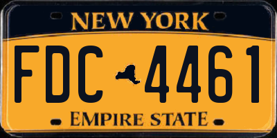 NY license plate FDC4461