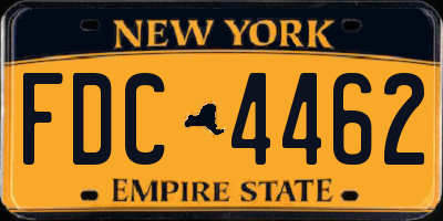 NY license plate FDC4462