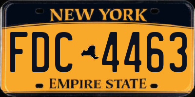 NY license plate FDC4463