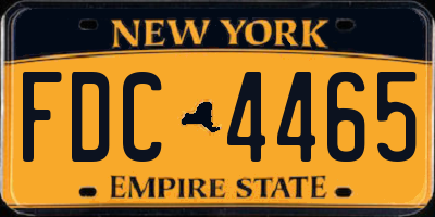 NY license plate FDC4465