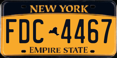 NY license plate FDC4467
