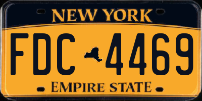 NY license plate FDC4469