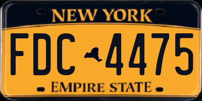 NY license plate FDC4475