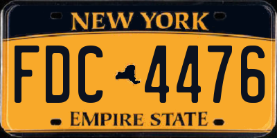 NY license plate FDC4476