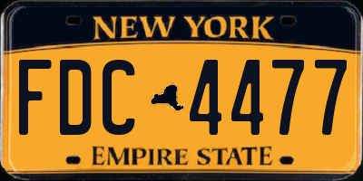 NY license plate FDC4477