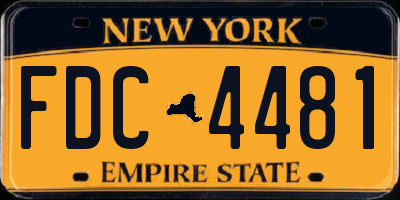 NY license plate FDC4481