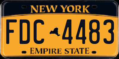 NY license plate FDC4483