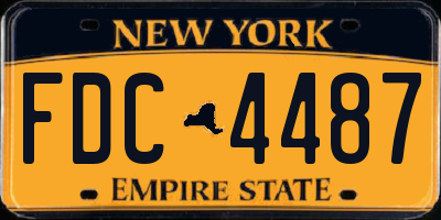 NY license plate FDC4487