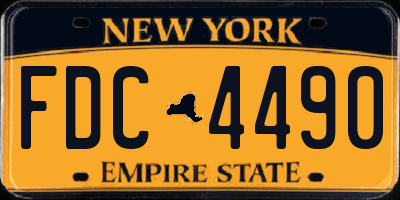 NY license plate FDC4490