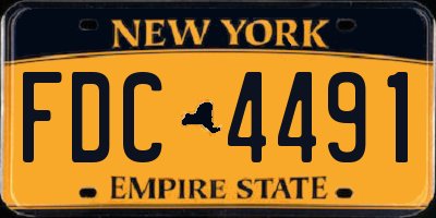 NY license plate FDC4491