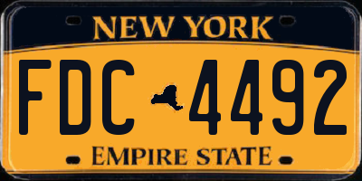 NY license plate FDC4492