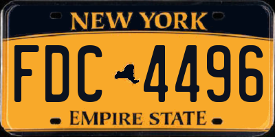 NY license plate FDC4496
