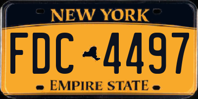 NY license plate FDC4497