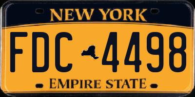 NY license plate FDC4498