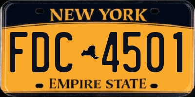 NY license plate FDC4501