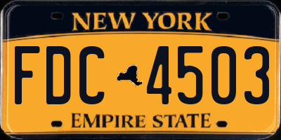 NY license plate FDC4503