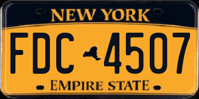 NY license plate FDC4507