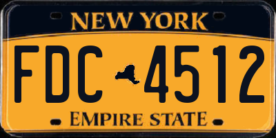 NY license plate FDC4512