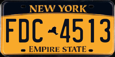 NY license plate FDC4513