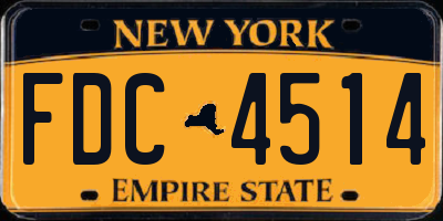 NY license plate FDC4514