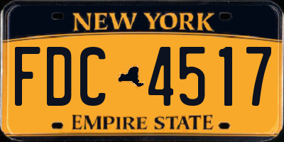 NY license plate FDC4517