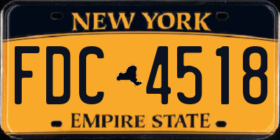 NY license plate FDC4518