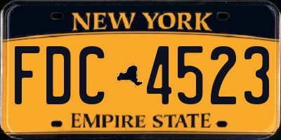 NY license plate FDC4523