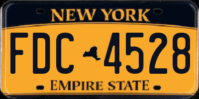 NY license plate FDC4528